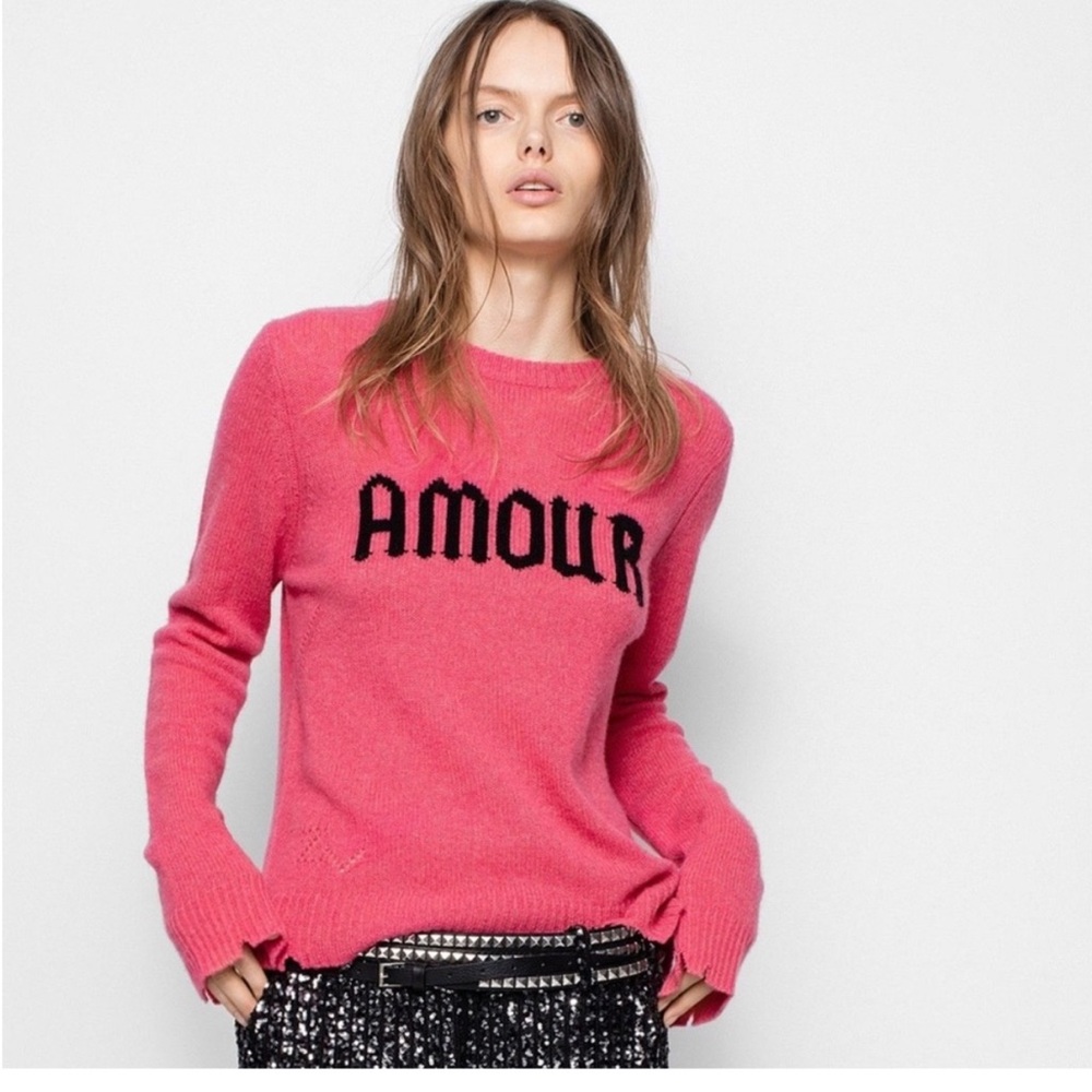 Zadig & Voltaire Pink AMOUR Crewneck Sweater